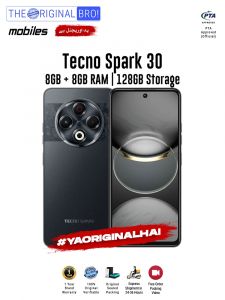 Tecno Spark 30 - 8GB RAM - 128GB Storage - PTA Approved - 12 Months Warranty - Black - The Original Bro Mobiles - TOB36